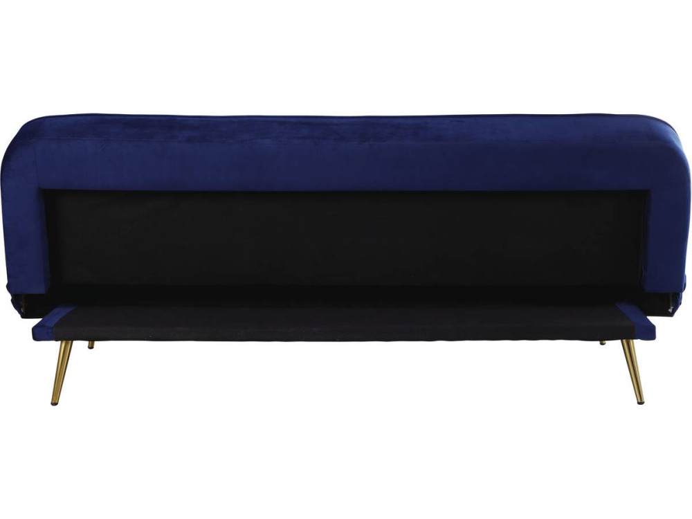 Slaapbank bankstel velours "James" - 180 x  83 x 75 cm - 3 zits - Blauw Donkerblauw