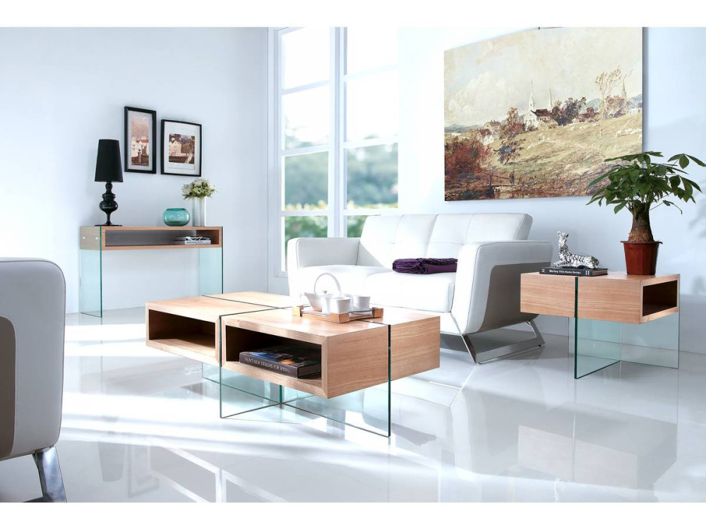 Salontafel "Milano" - 120 x 60 x 40 cm - Eikenhouten afwerking