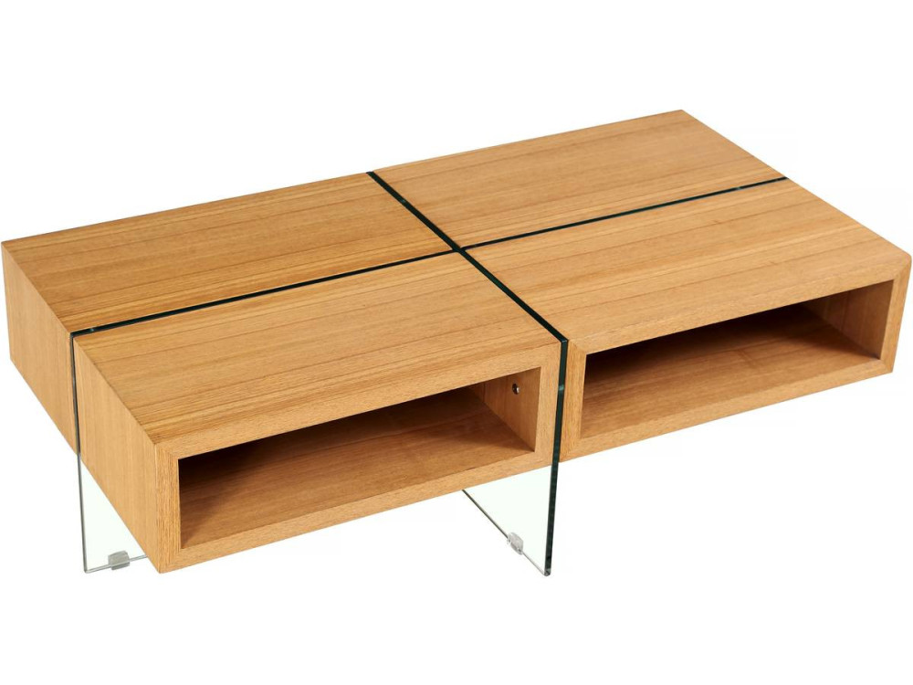 Salontafel "Milano" - 120 x 60 x 40 cm - Eikenhouten afwerking