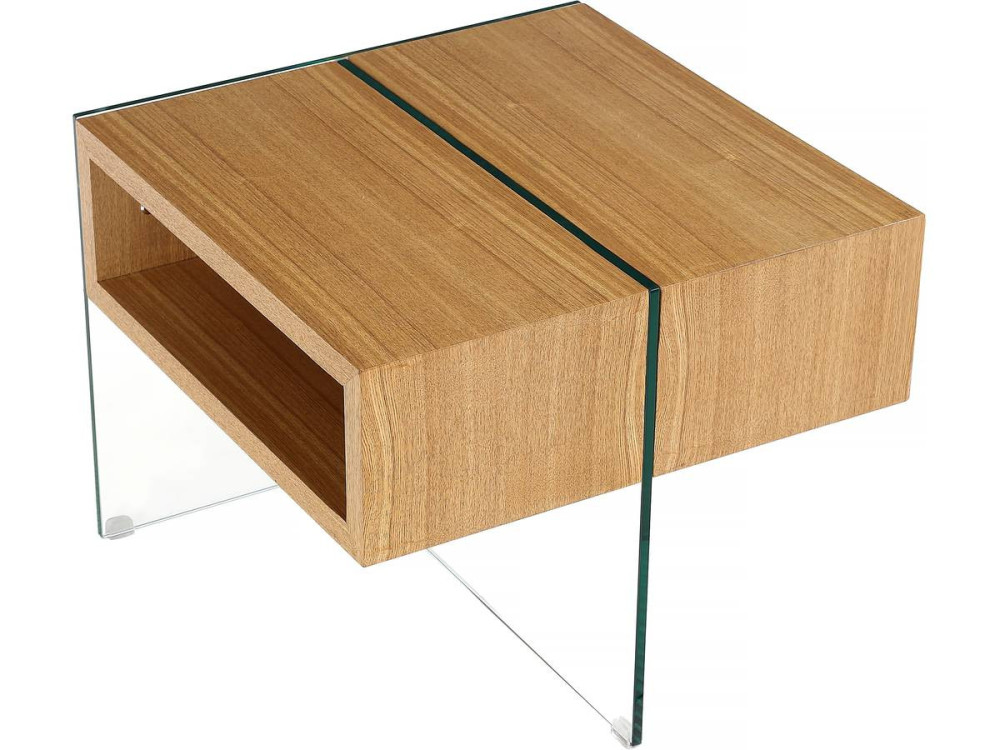 Salontafel "Venezia" - 60 x 60 x 50 cm -  Eikenhouten afwerking