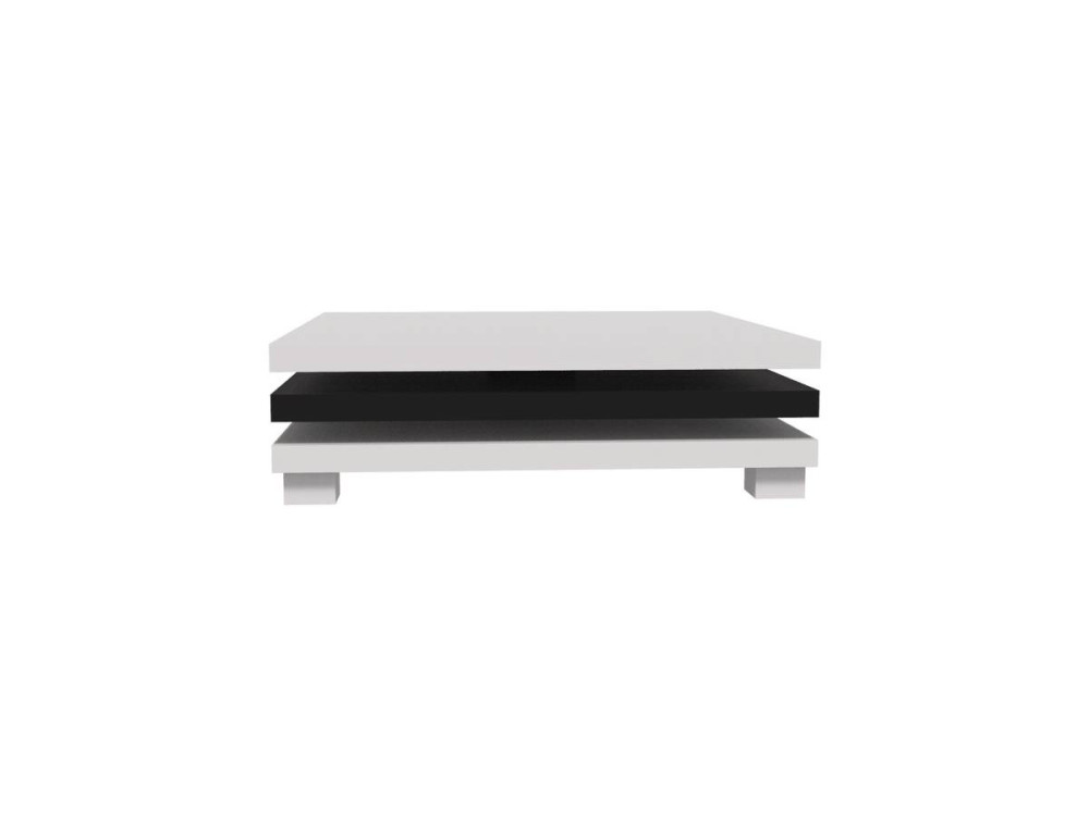 Salontafel "Elena" - 80 x 80 x 32 cm - Wit / Zwart