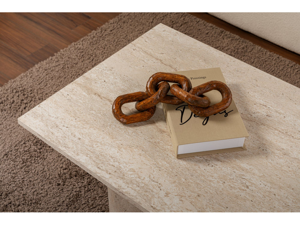 Houten salontafel "Sabin" - 60 x 119 x 40 cm - Travertijn