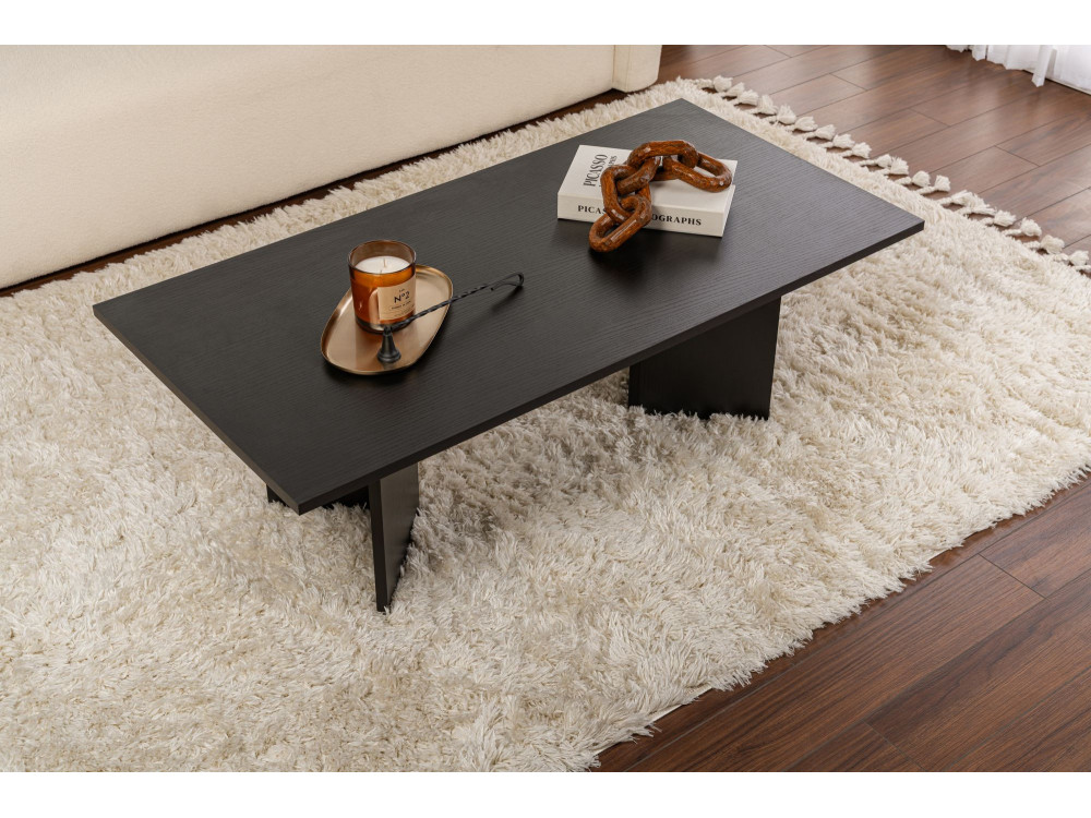Houten salontafel "Sabin" - 60 x 119 x 40 cm - Zwart hout