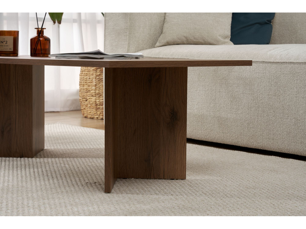 Houten salontafel "Sabin" - 60 x 119 x 40 cm - Walnoot