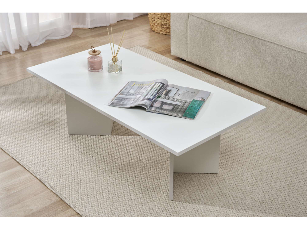 Houten salontafel "Sabin" 119 x 60 x 40 cm - Wit