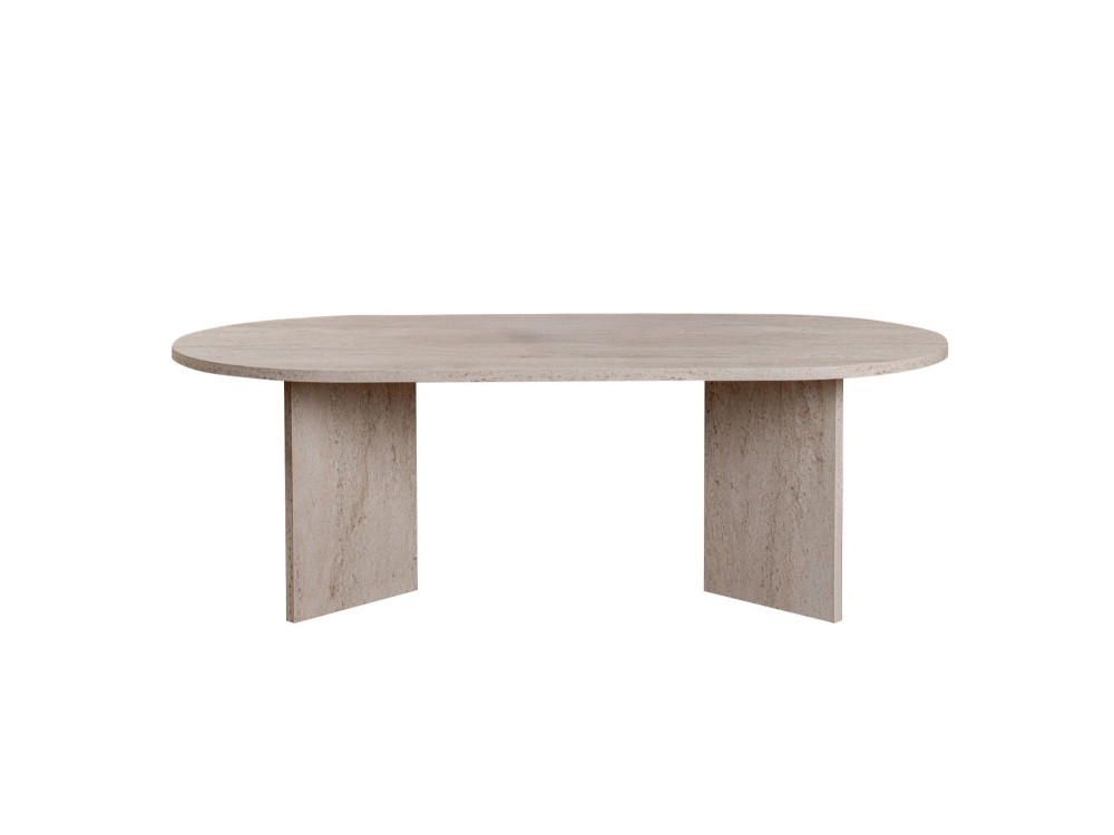 Houten salontafel "Sand" - 60 x 119 x 40 cm - Travertijn