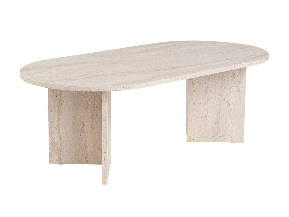 Houten salontafel "Sand" - 60 x 119 x 40 cm - Travertijn