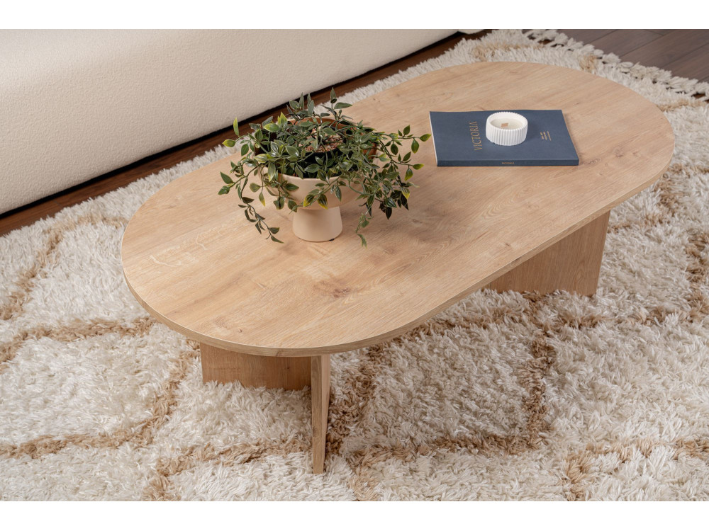 Houten salontafel "Sand" - 60 x 119 x 40 cm - Saffier Eiken
