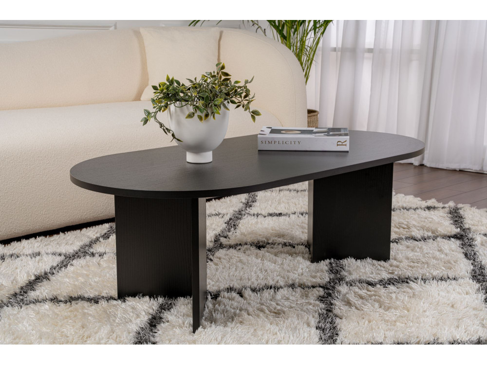Houten salontafel "Sand" - 60 x 119 x 40 cm - Zwart hout