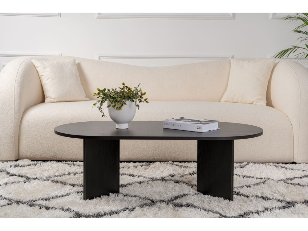 Houten salontafel "Sand" - 60 x 119 x 40 cm - Zwart hout