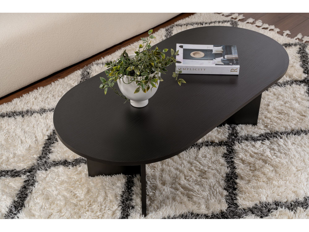 Houten salontafel "Sand" - 60 x 119 x 40 cm - Zwart hout