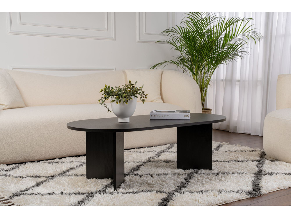 Houten salontafel "Sand" - 60 x 119 x 40 cm - Zwart hout