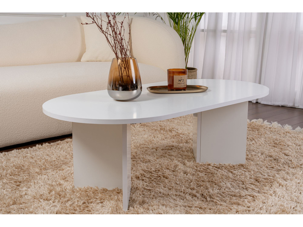 Houten salontafel "Sand" - 60 x 119 x 40 cm - Wit