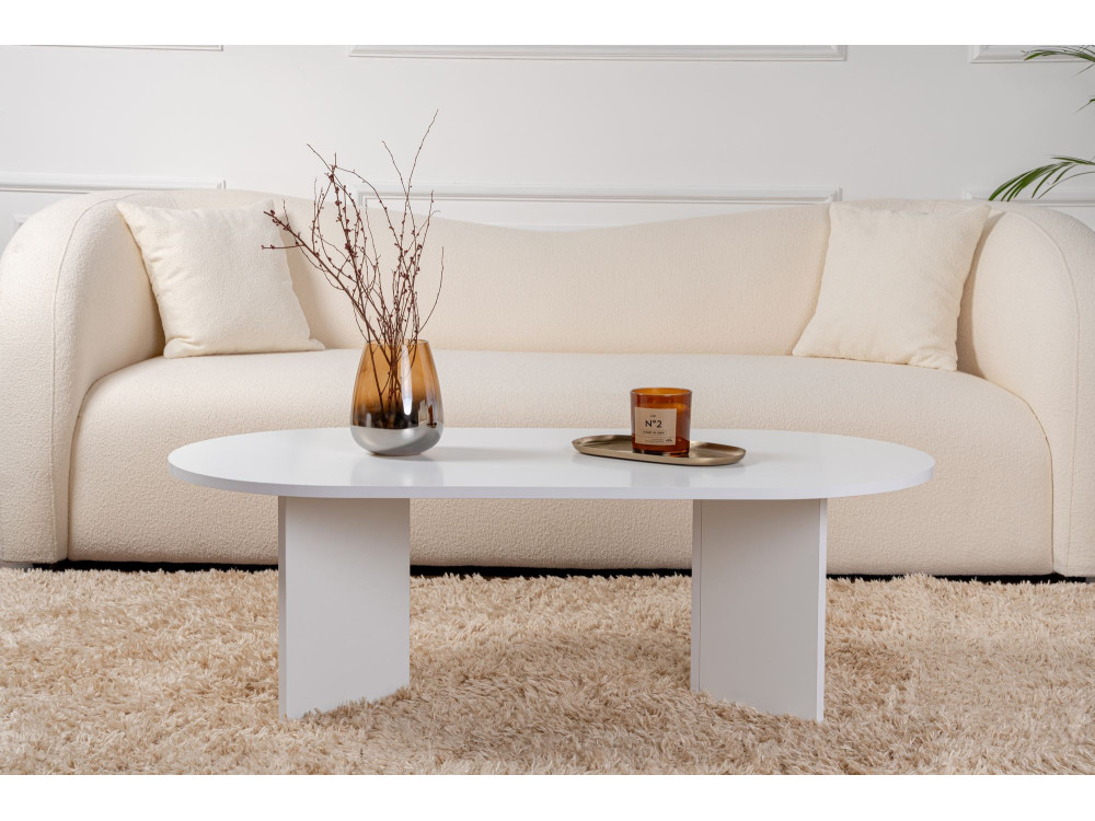 Houten salontafel "Sand" - 60 x 119 x 40 cm - Wit