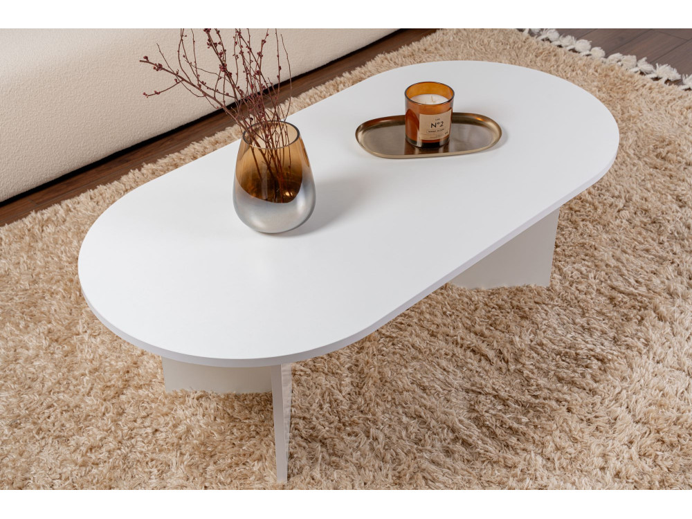 Houten salontafel "Sand" - 60 x 119 x 40 cm - Wit