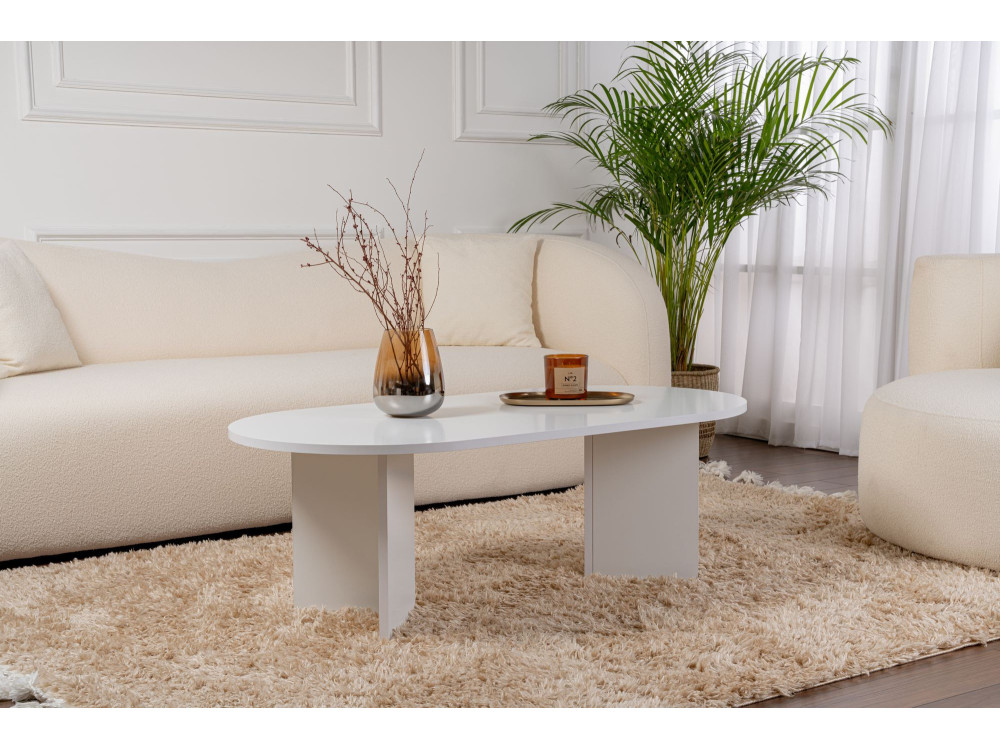 Houten salontafel "Sand" - 60 x 119 x 40 cm - Wit