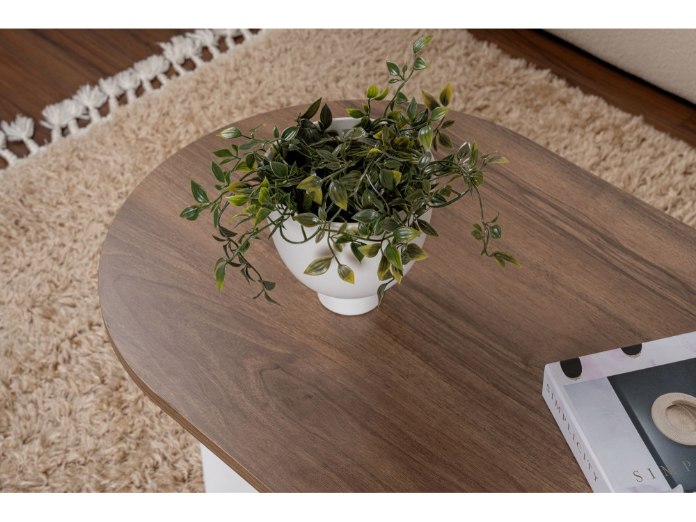 Houten salontafel "Sand" - 60 x 119 x 40 cm - Witte walnoot
