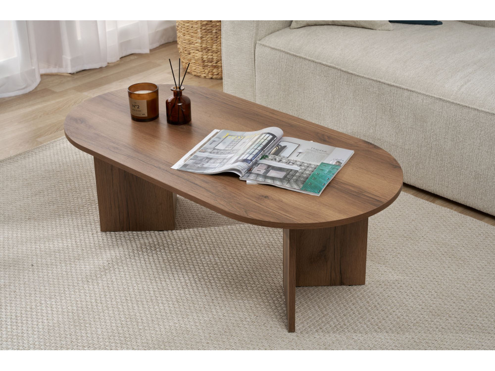 Houten salontafel "Sand" - 60 x 119 x 40 cm - Walnoot