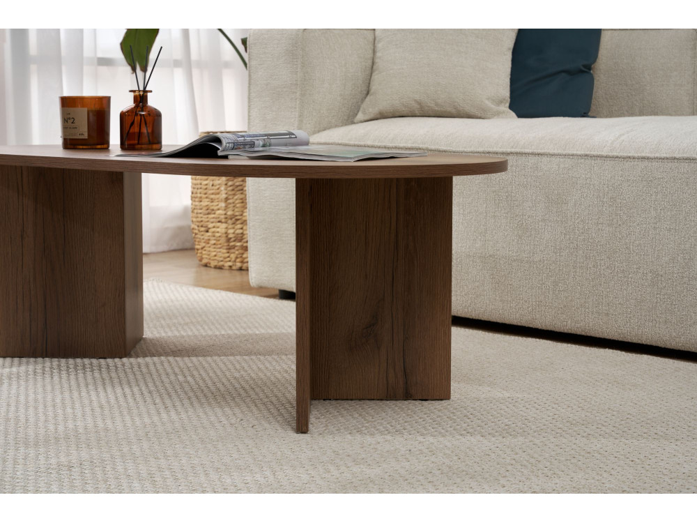 Houten salontafel "Sand" - 60 x 119 x 40 cm - Walnoot
