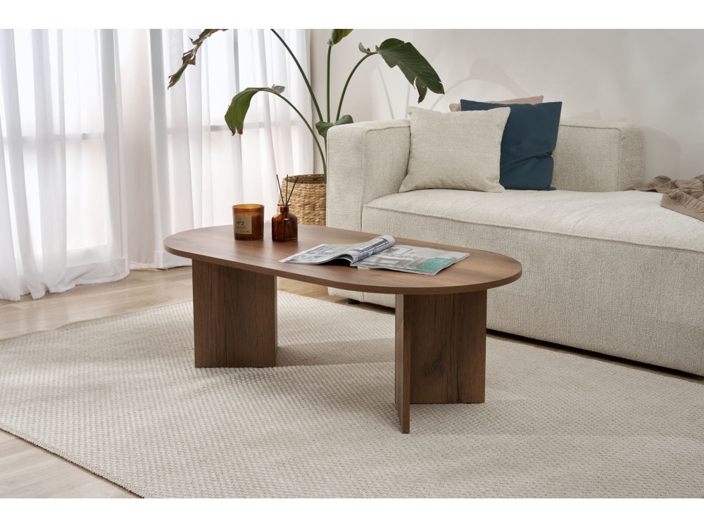 Houten salontafel "Sand" - 60 x 119 x 40 cm - Walnoot