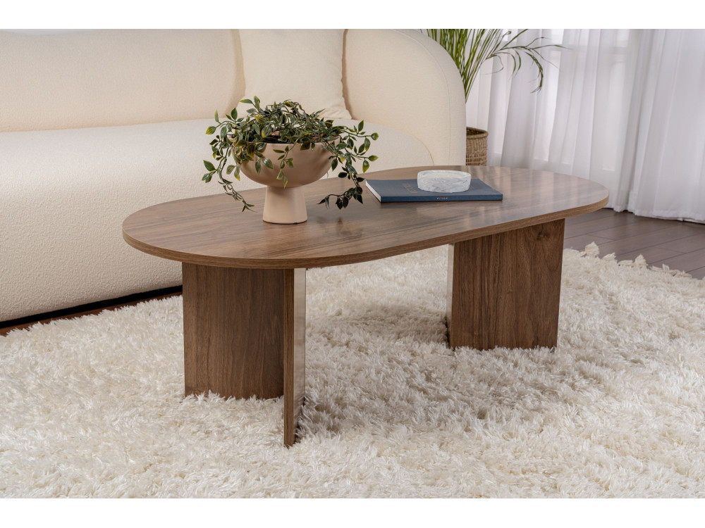 Houten salontafel "Sand" - 60 x 119 x 40 cm - Walnoot