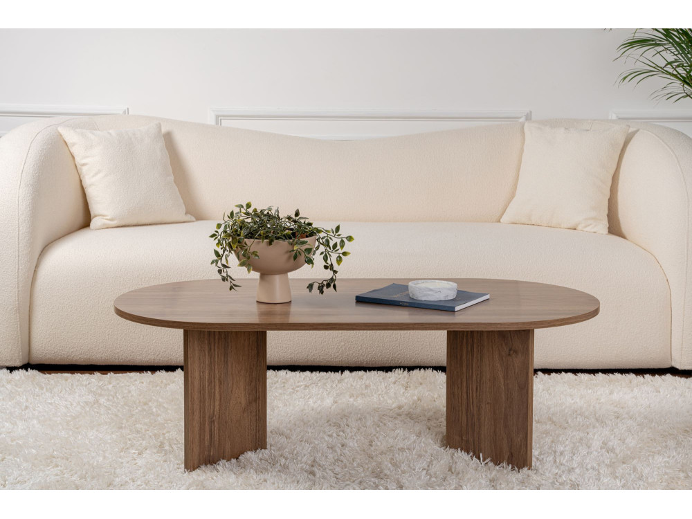 Houten salontafel "Sand" - 60 x 119 x 40 cm - Walnoot