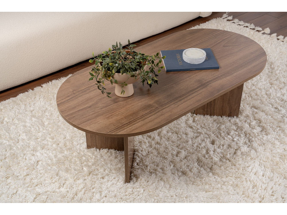 Houten salontafel "Sand" - 60 x 119 x 40 cm - Walnoot