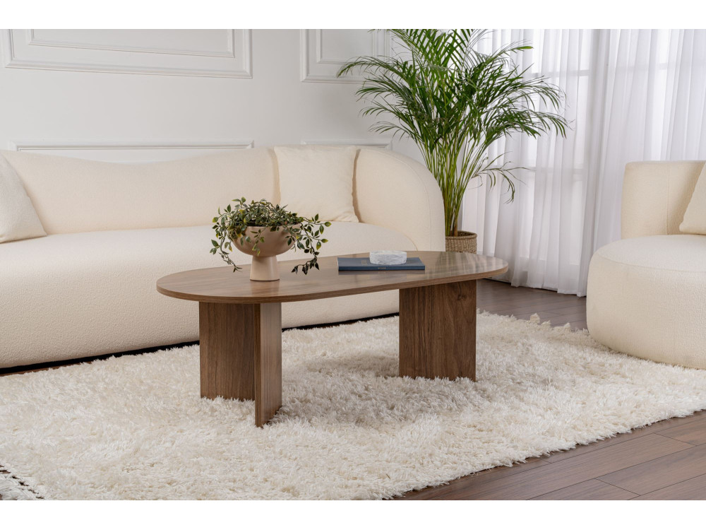 Houten salontafel "Sand" - 60 x 119 x 40 cm - Walnoot