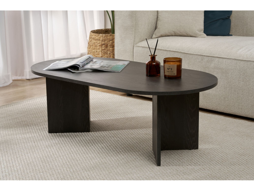 Houten salontafel "Sand" - 60 x 119 x 40 cm - Zwart licht