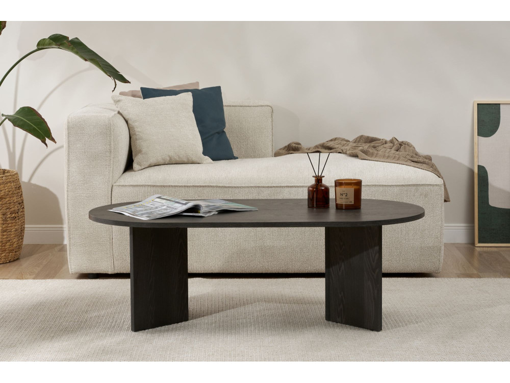 Houten salontafel "Sand" - 60 x 119 x 40 cm - Zwart licht