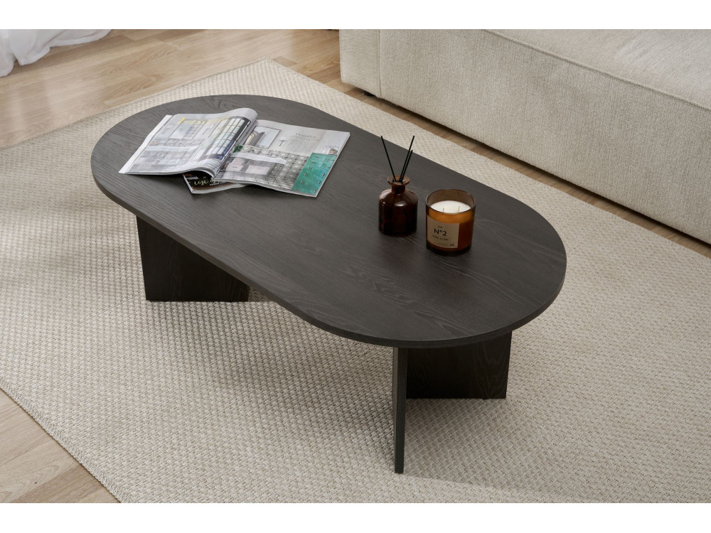 Houten salontafel "Sand" - 60 x 119 x 40 cm - Zwart licht