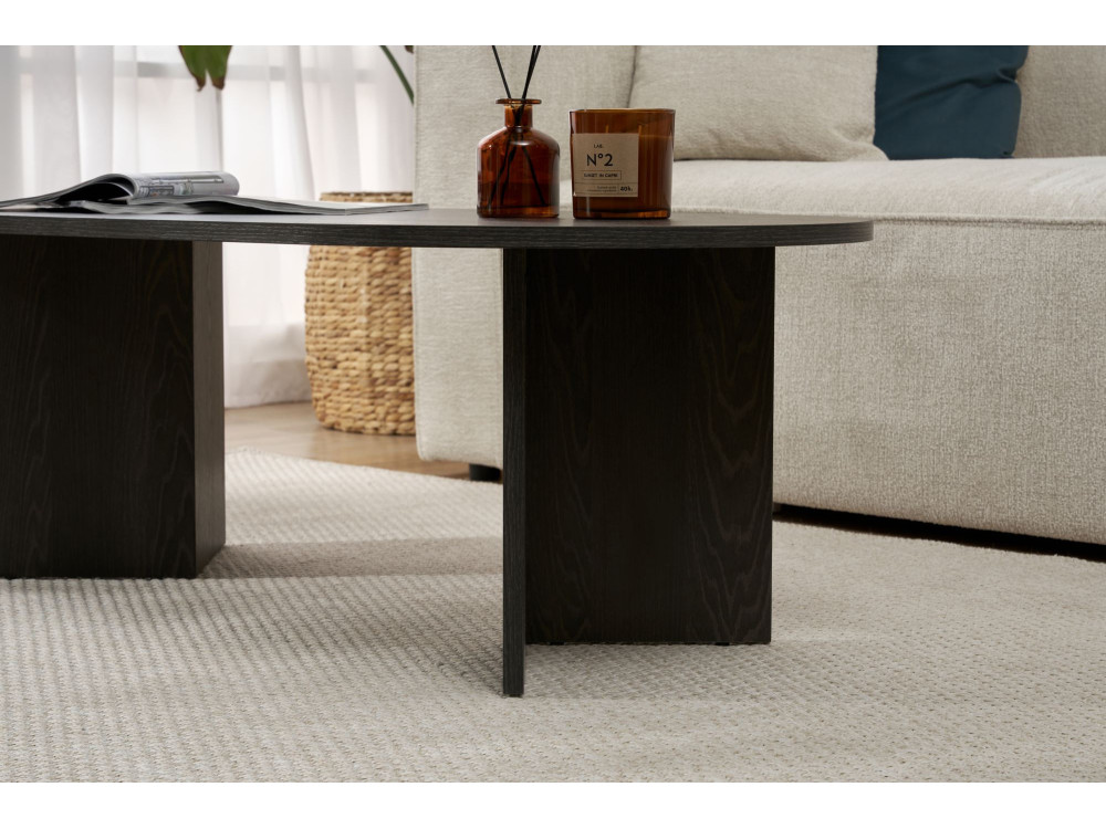 Houten salontafel "Sand" - 60 x 119 x 40 cm - Zwart licht