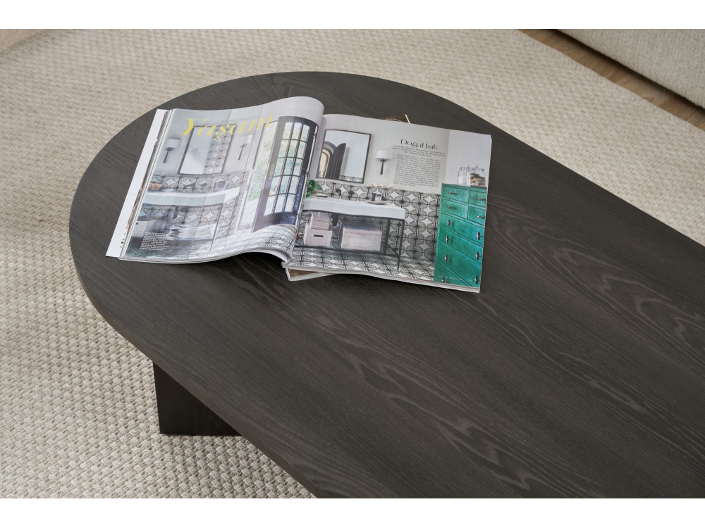 Houten salontafel "Sand" - 60 x 119 x 40 cm - Zwart licht