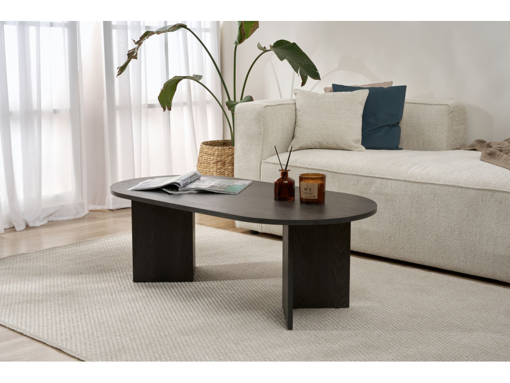 Houten salontafel "Sand" - 60 x 119 x 40 cm - Zwart licht