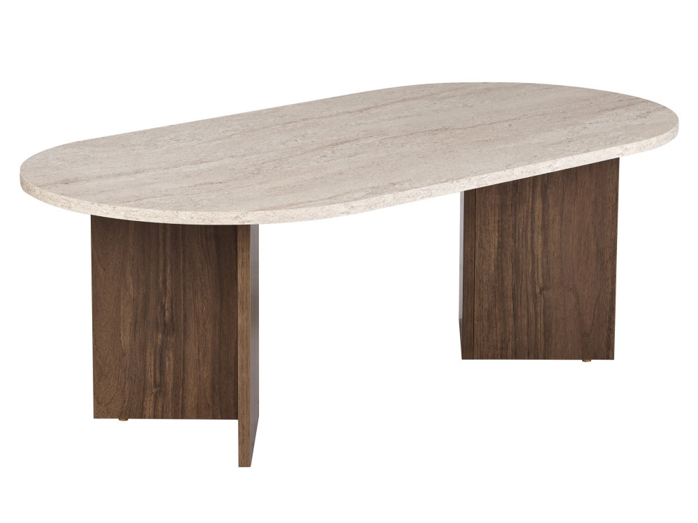 Houten salontafel "Sable" 119 x 60 x 40 cm - Travertin