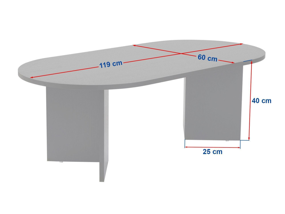 Houten salontafel "Sable" 119 x 60 x 40 cm - Travertin