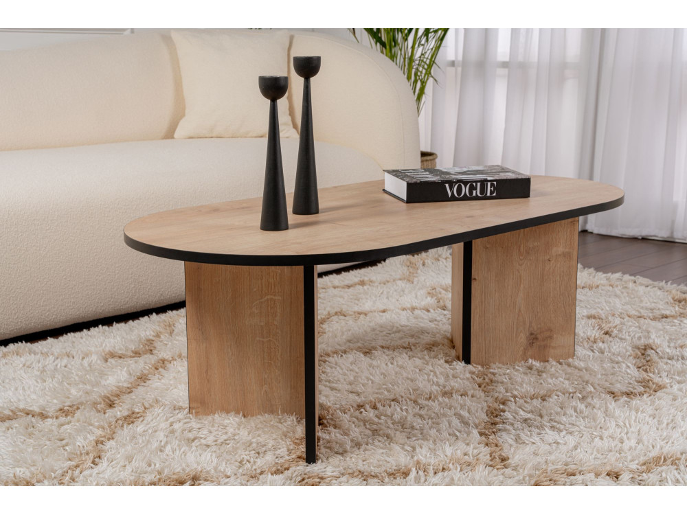 Houten salontafel "Sable" 119 x 60 x 40 cm - Saffier eik