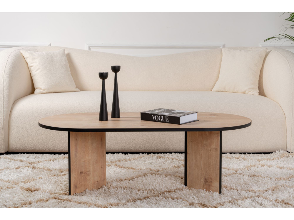 Houten salontafel "Sable" 119 x 60 x 40 cm - Saffier eik