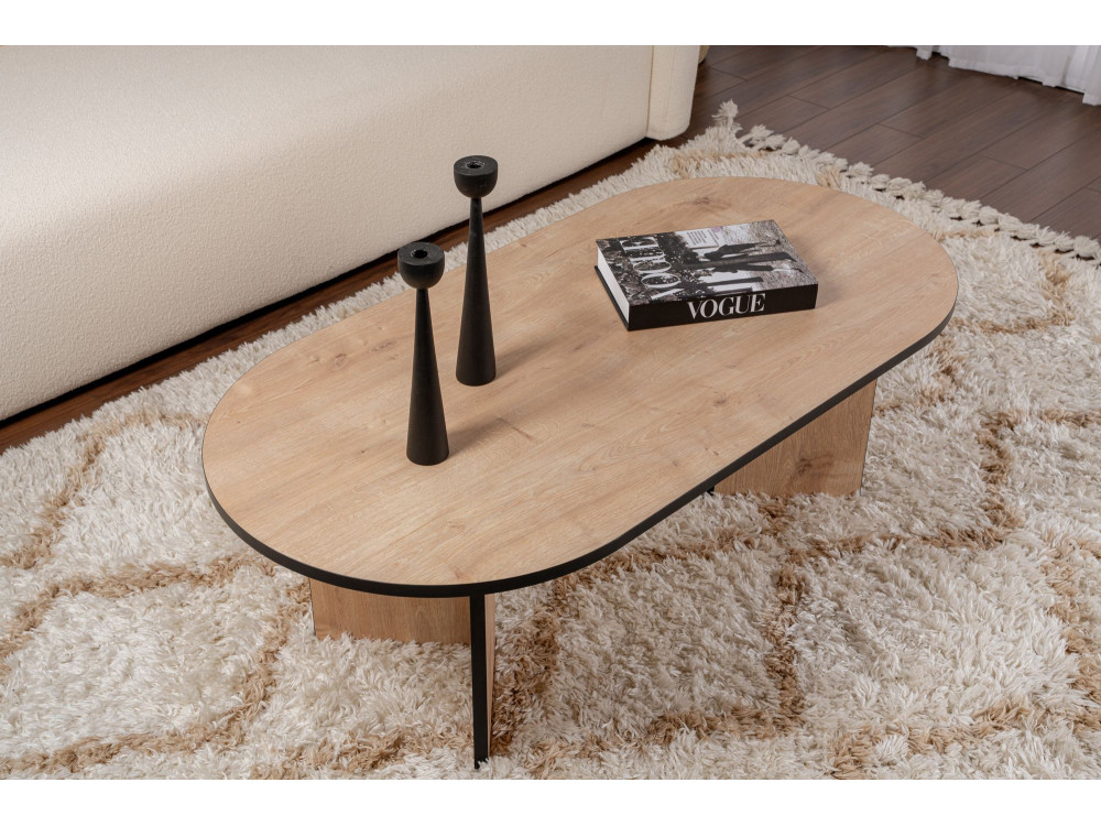 Houten salontafel "Sable" 119 x 60 x 40 cm - Saffier eik