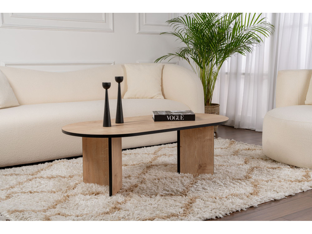 Houten salontafel "Sable" 119 x 60 x 40 cm - Saffier eik