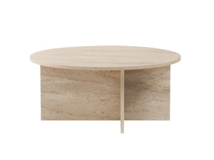Houten salontafel "Sun" - 90 x 90 x 40 cm - Travertijn