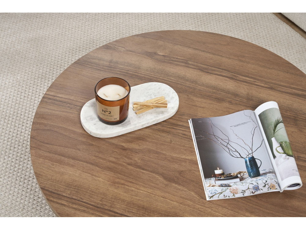 Houten salontafel "Sun" - 90 x 90 x 40 cm - Walnoot