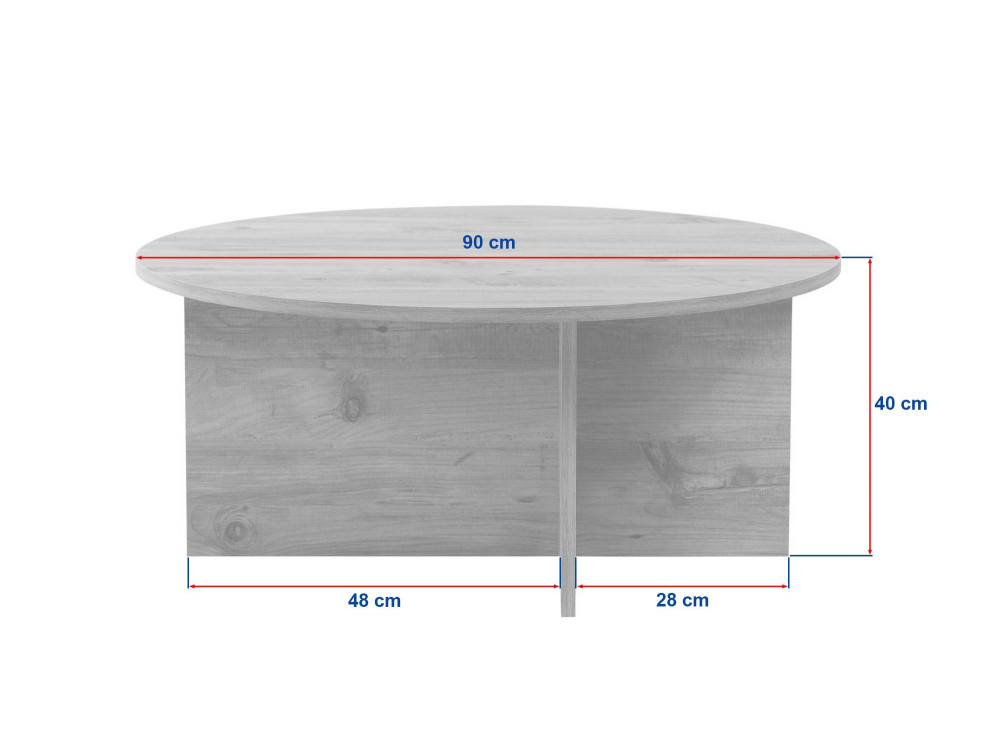 Houten salontafel "Sun" - 90 x 90 x 40 cm - Walnoot