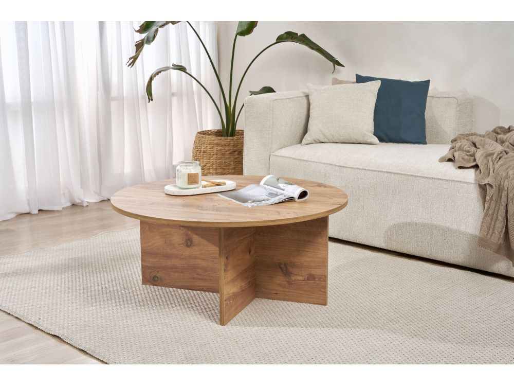 Houten salontafel "Sun" - 90 x 90 x 40 cm - Atlantische den