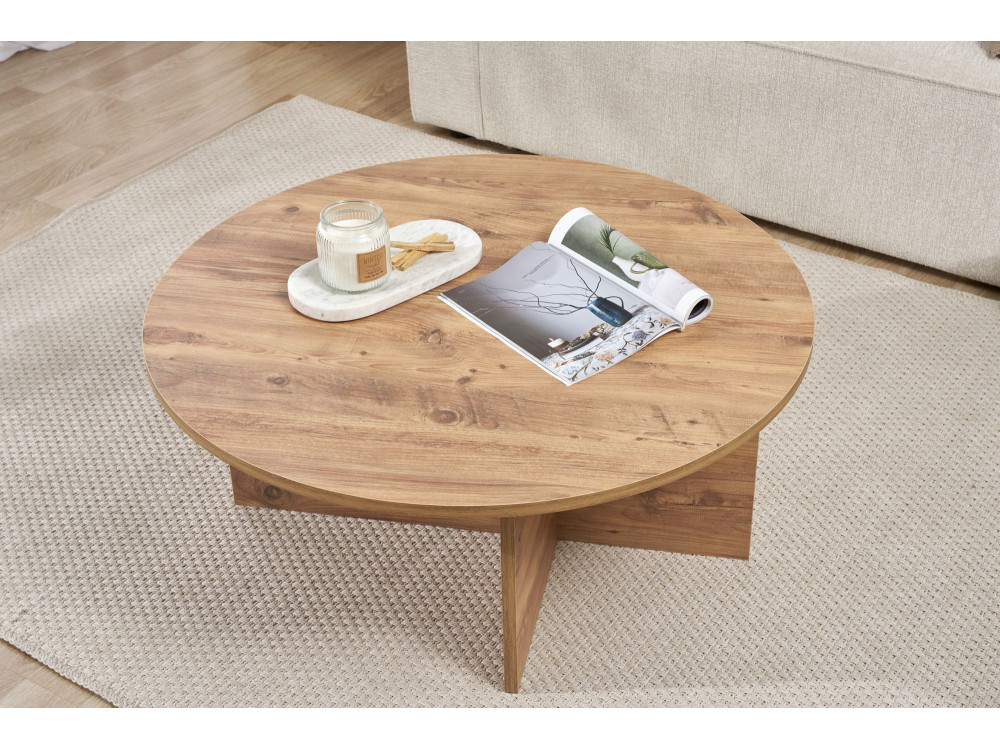 Houten salontafel "Sun" - 90 x 90 x 40 cm - Atlantische den