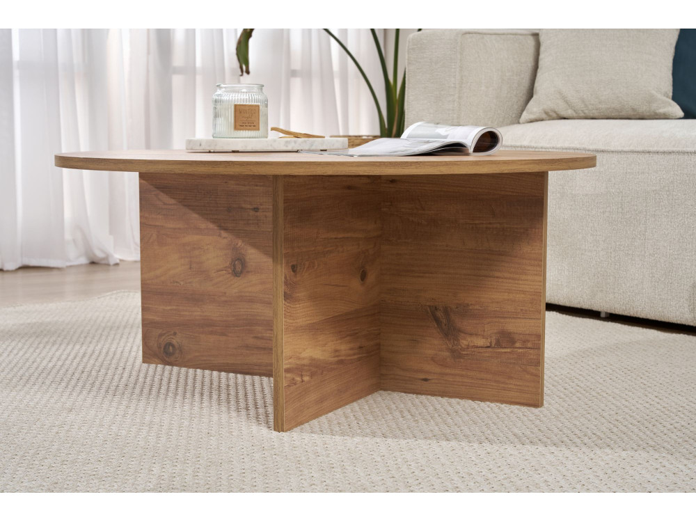 Houten salontafel "Sun" - 90 x 90 x 40 cm - Atlantische den