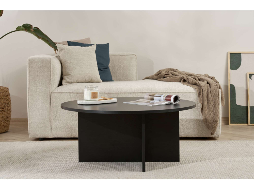 Houten salontafel "Sun" - 90 x 90 x 40 cm - Zwart hout