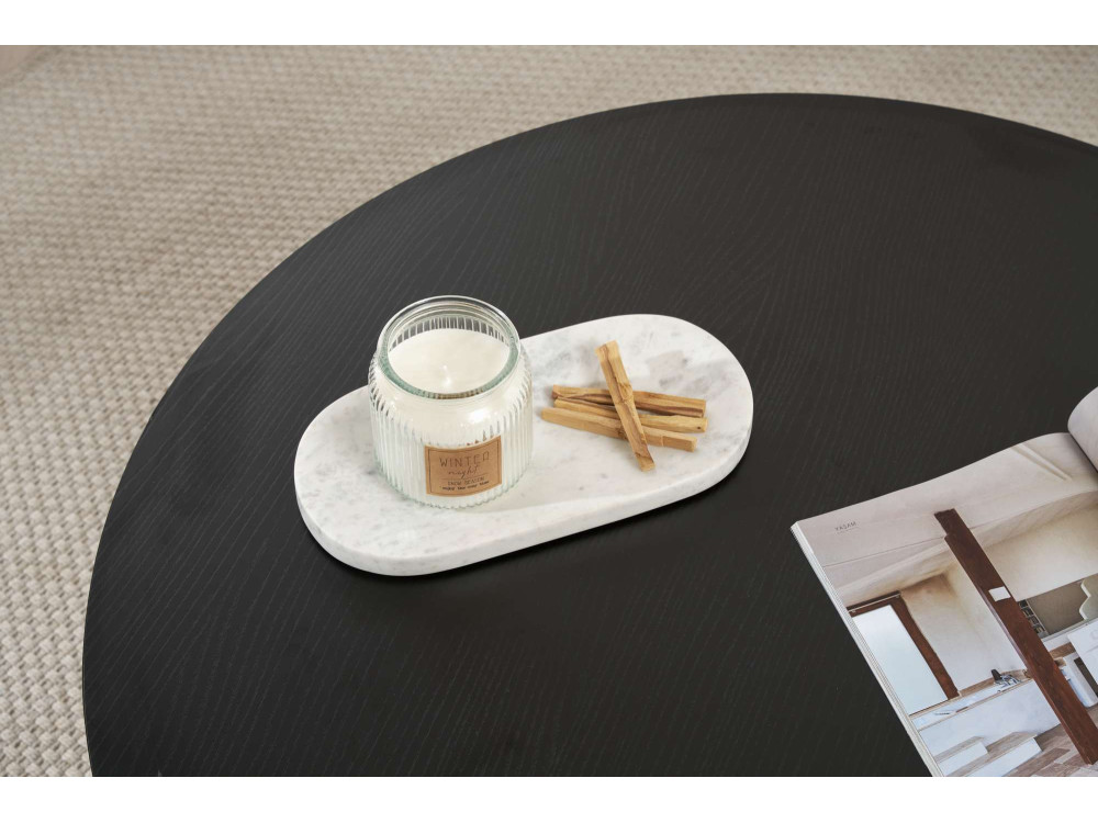 Houten salontafel "Sun" - 90 x 90 x 40 cm - Zwart hout