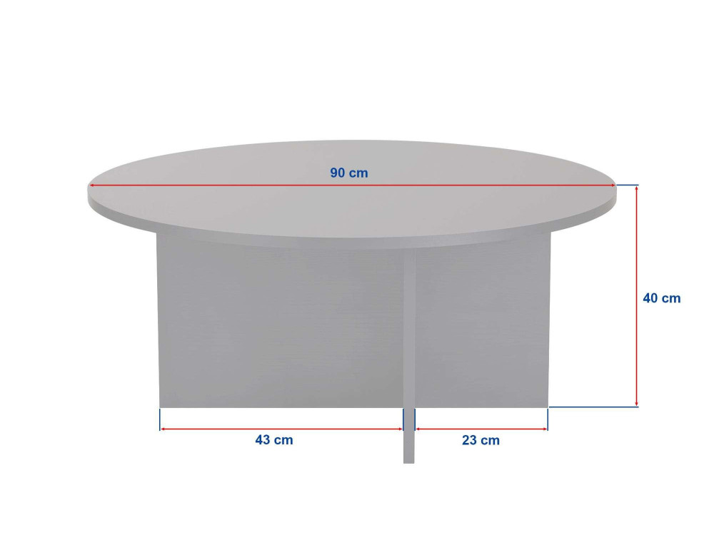 Houten salontafel "Sun" - 90 x 90 x 40 cm - Zwart hout