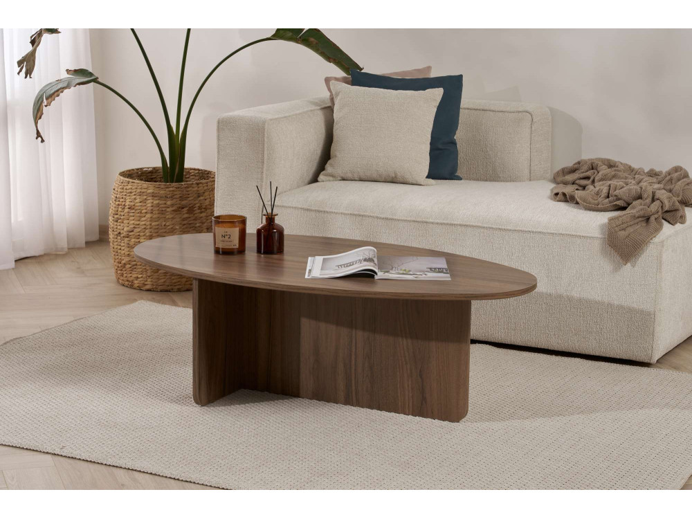 Houten salontafel "Orba" - 120 x 65 x 40 cm - Notelaar